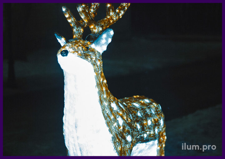 Садово-парковый светодиодный акриловый олень, новогодняя подсветка территории