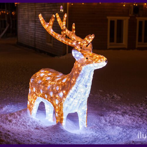 Садово-парковый световой олень из акрила, украшение территории на Новый год