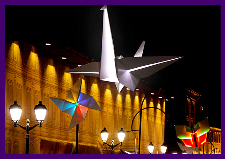 Фигуры со светодиодной подсветкой для городских площадей на праздники
