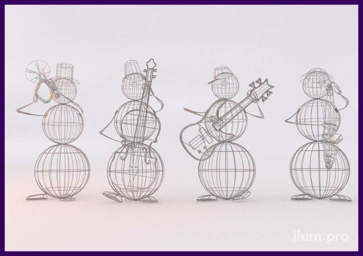 Проект снеговиков с музыкальными инструментами на Новый год