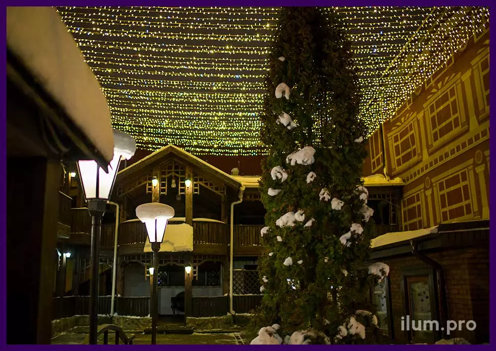 Светодиодная иллюминация для ресторана в Иваново на новогодние праздники