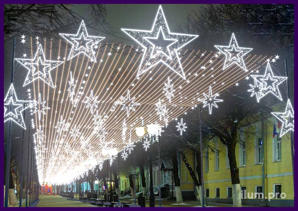 Проект новогоднего оформления улицы Почтовая в Рязани светодиодными гирляндами