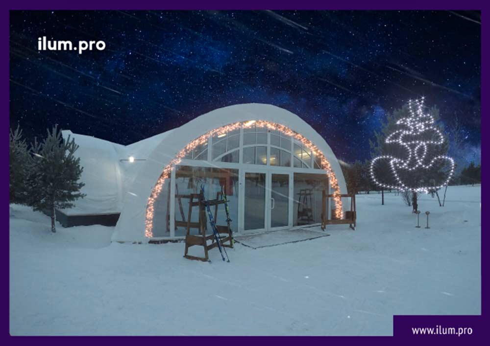 Светодиодная иллюминация для шатра - проект украшения гирляндами на Новый год