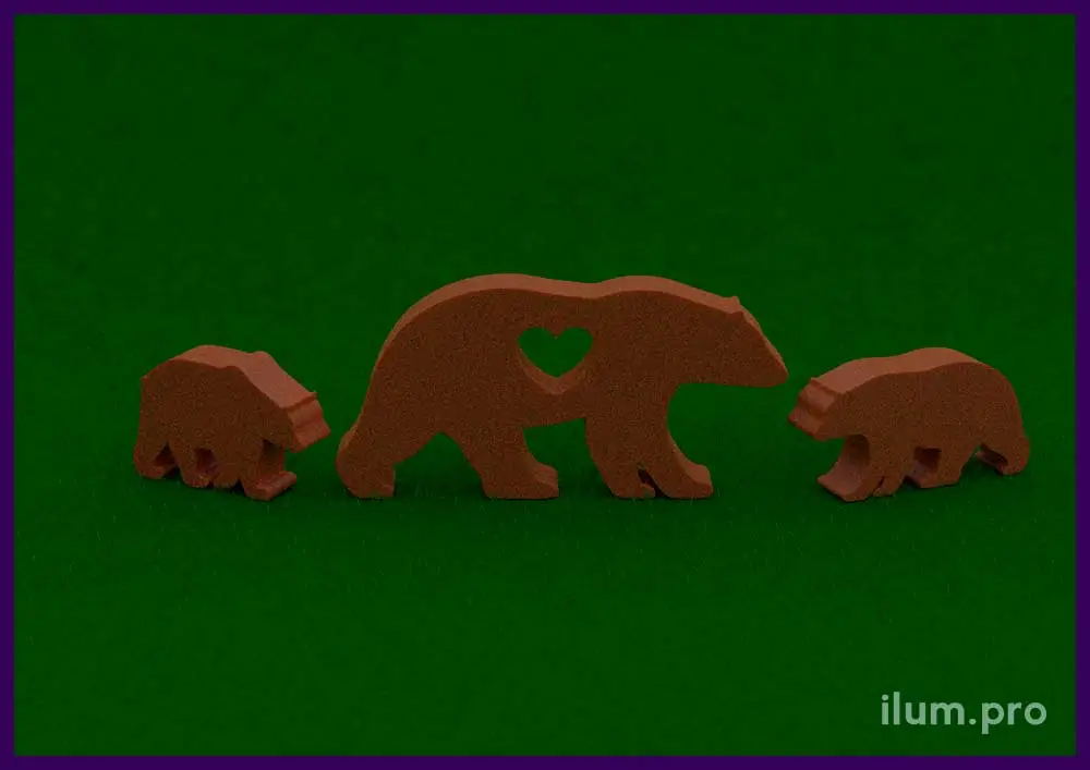 Декоративные фигуры медведей для сада с эффектом ржавчины