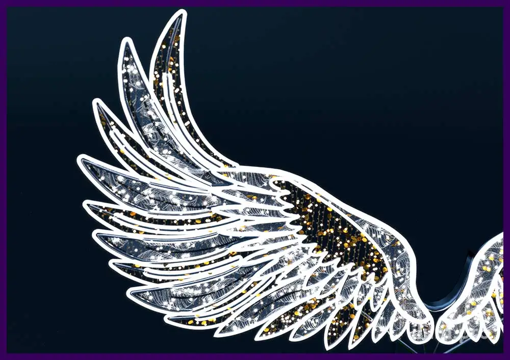 Фотозона с подсветкой "Крылья ангела" из гирлянд
