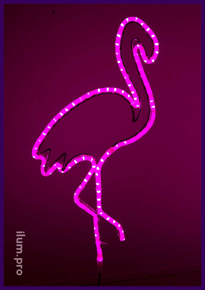 Светодиодная фигура фламинго розового цвета