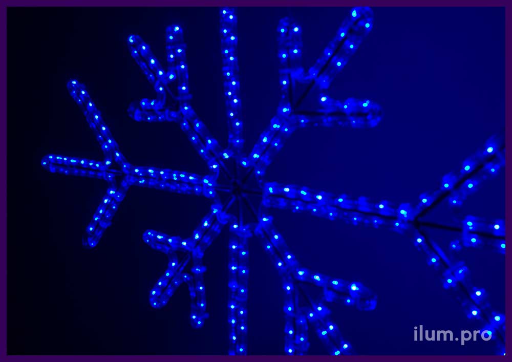Снежинки светодиодные уличные для оформления на праздники
