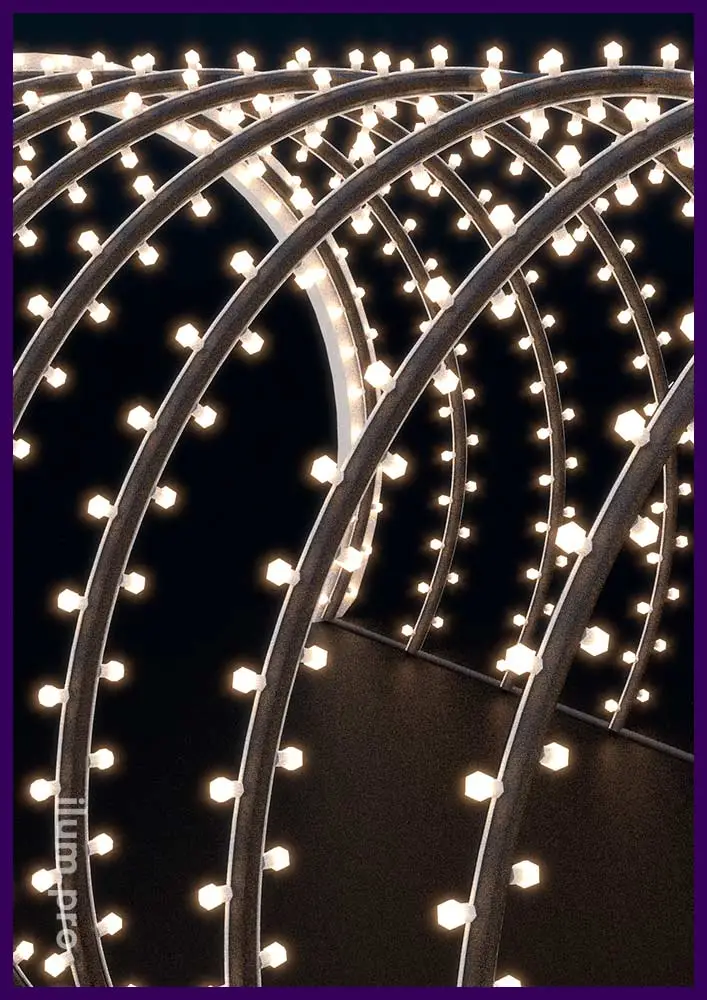 Арки металлические с подсветкой лампочками для улицы