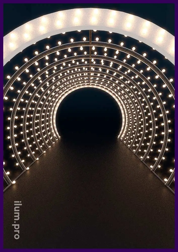 Световой тоннель из белтлайта с динамикой