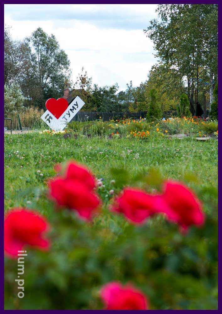 Белая галочка с красным сердцем Я ЛЮБЛЮ ТУМУ в Рязанской области