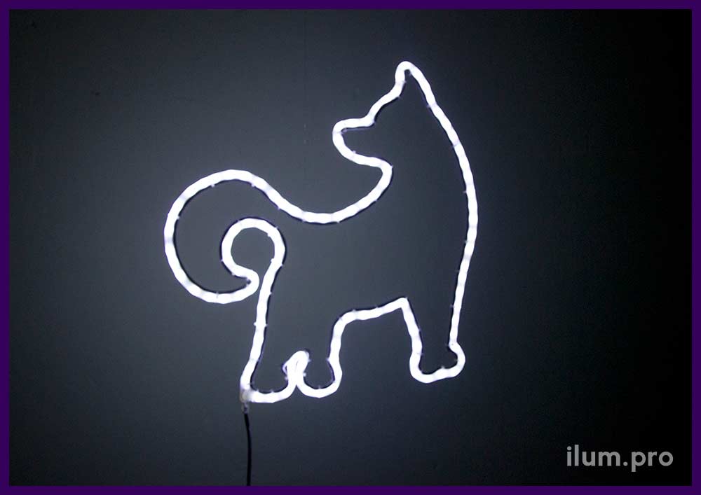 Светодиодная контурная фигура собаки для украшения деревьев
