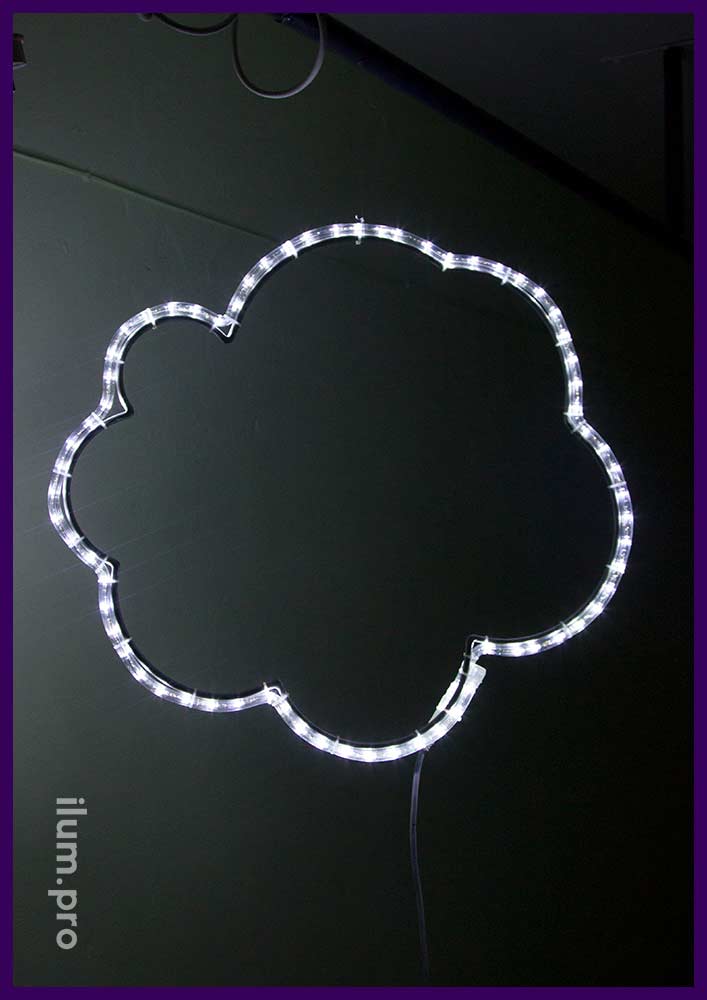 Облачко из светового шнура - дюралайта на каркасе из алюминиевой проволоки