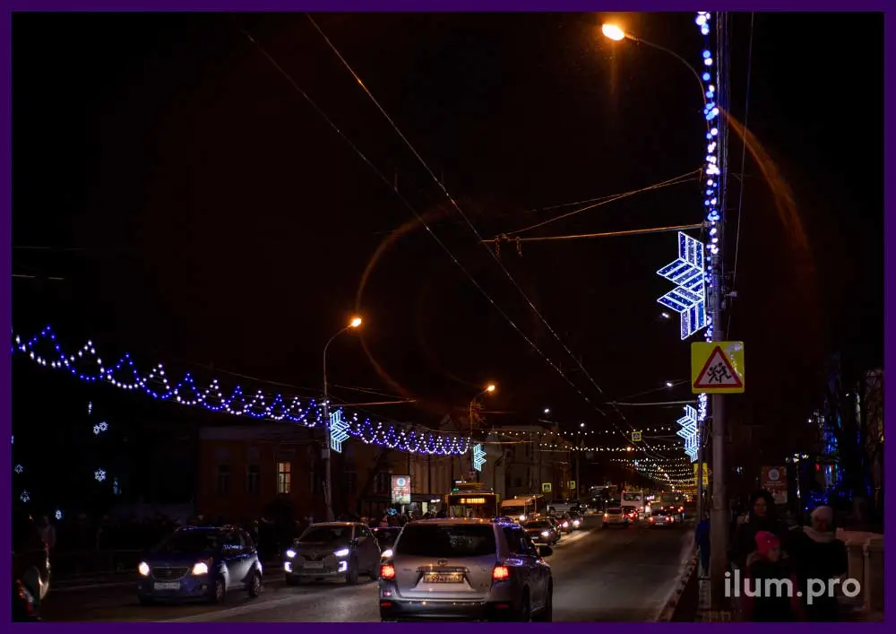 Производство уличных светодиодных консолей с гирляндами на Новый год в Рязани