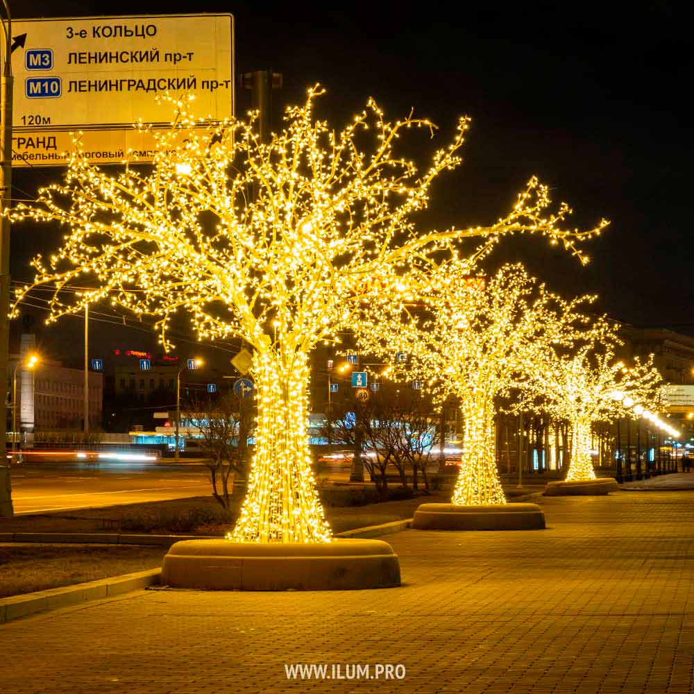 Светодиодные деревья с гирляндами в Москве