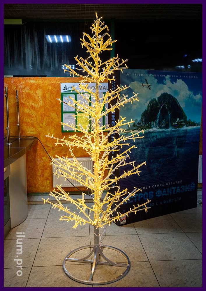 Алюминиевое дерево из прутка с подсветкой гирляндами
