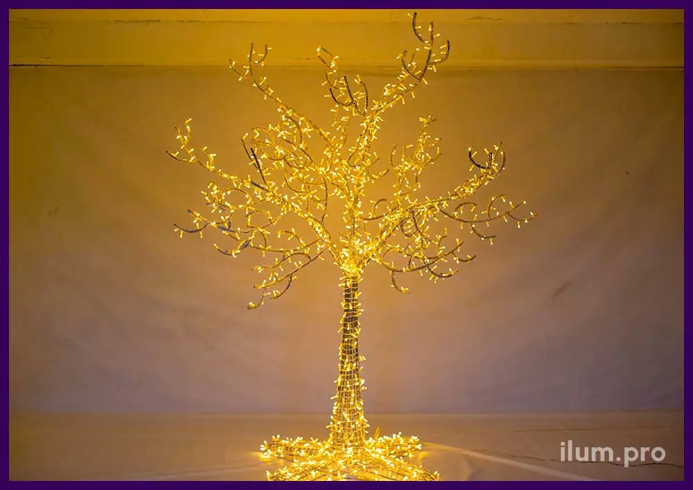 Уличное светодиодное дерево из алюминия и гирлянды
