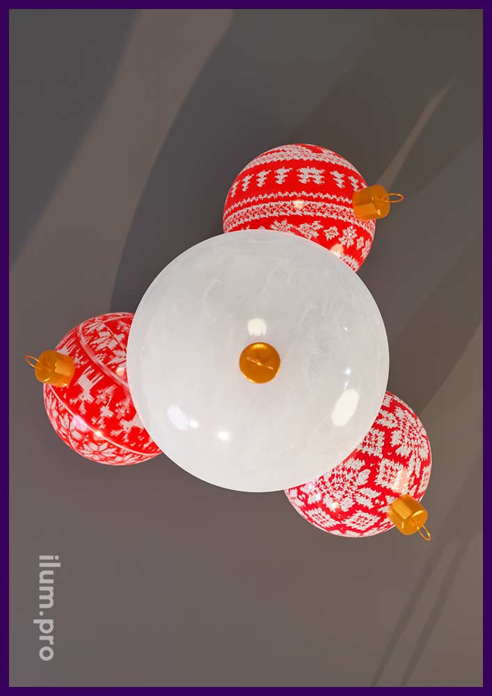 Новогодние ёлочные игрушки - большие шары из пенопласта с защитным покрытием
