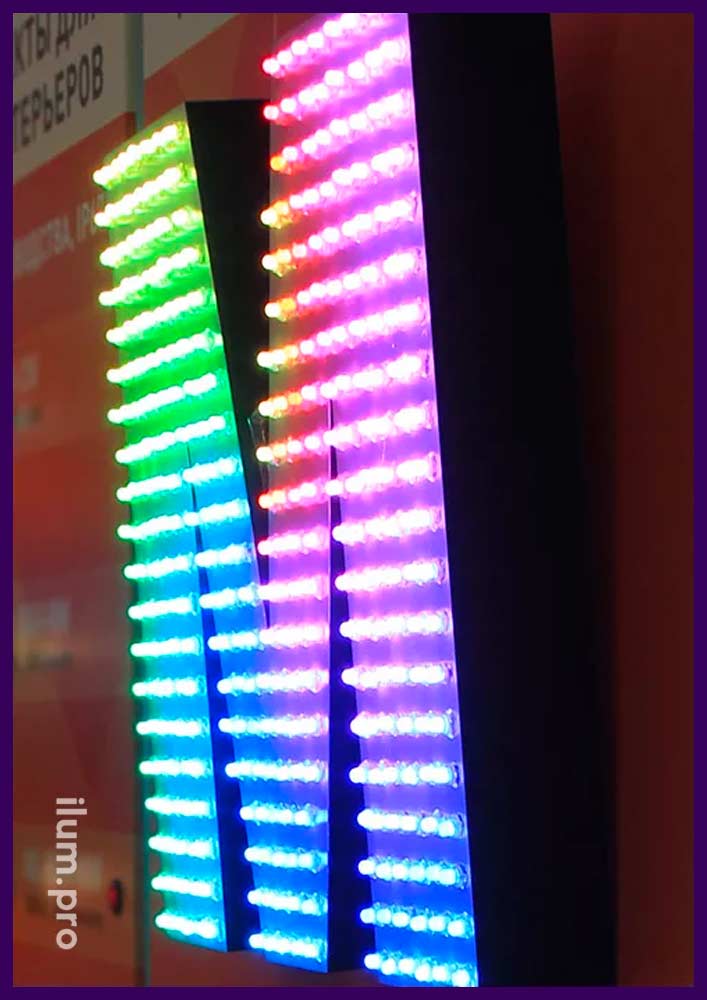 RGB SMART пиксели в корпусе буквы со сменой цвета для рекламы
