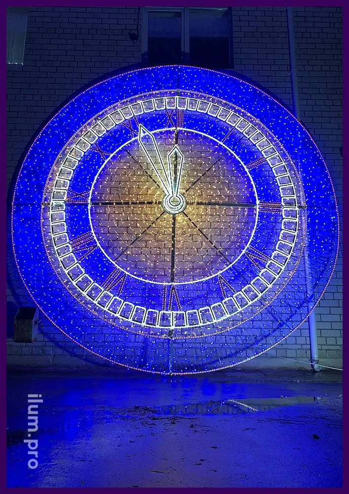 Консоль светодиодная для фасада в форме циферблата часов
