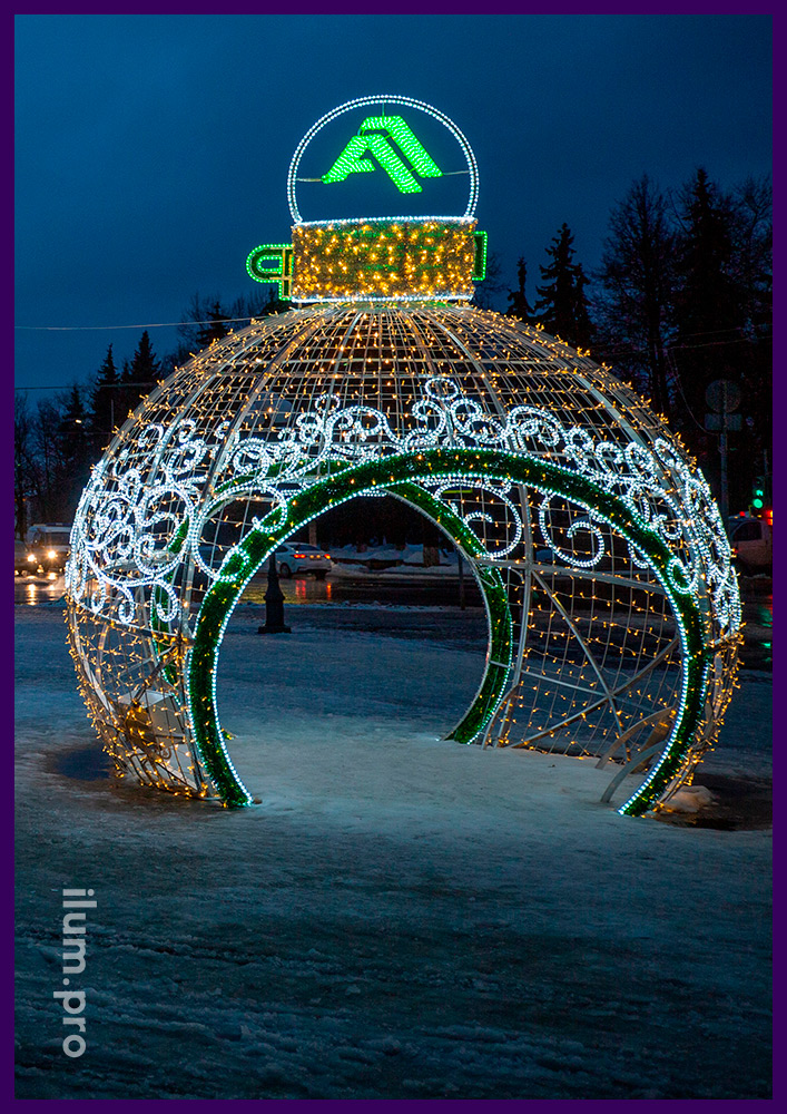 Декоративные украшения с подсветкой для украшения города на новогодние праздники
