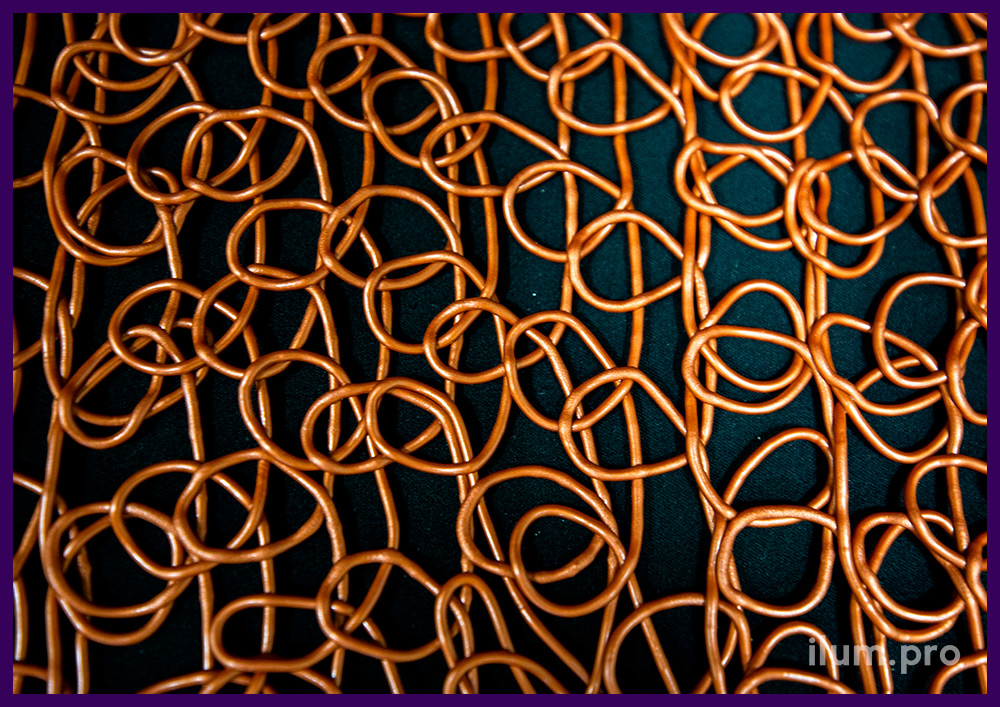 Сетки цветные из ПВХ, бронзовое декоративное покрытие для новогодних фигур
