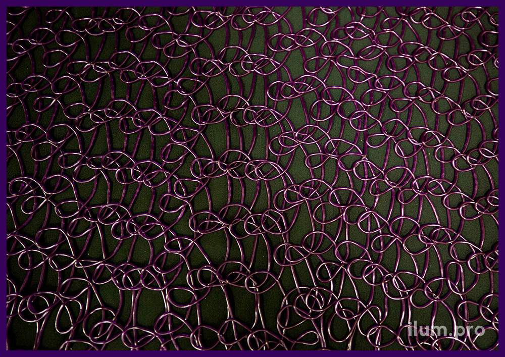 Сетка декоративная фиолетовая из ПВХ (PVC) в виде прессованных петель, рулон длиной 10 метров