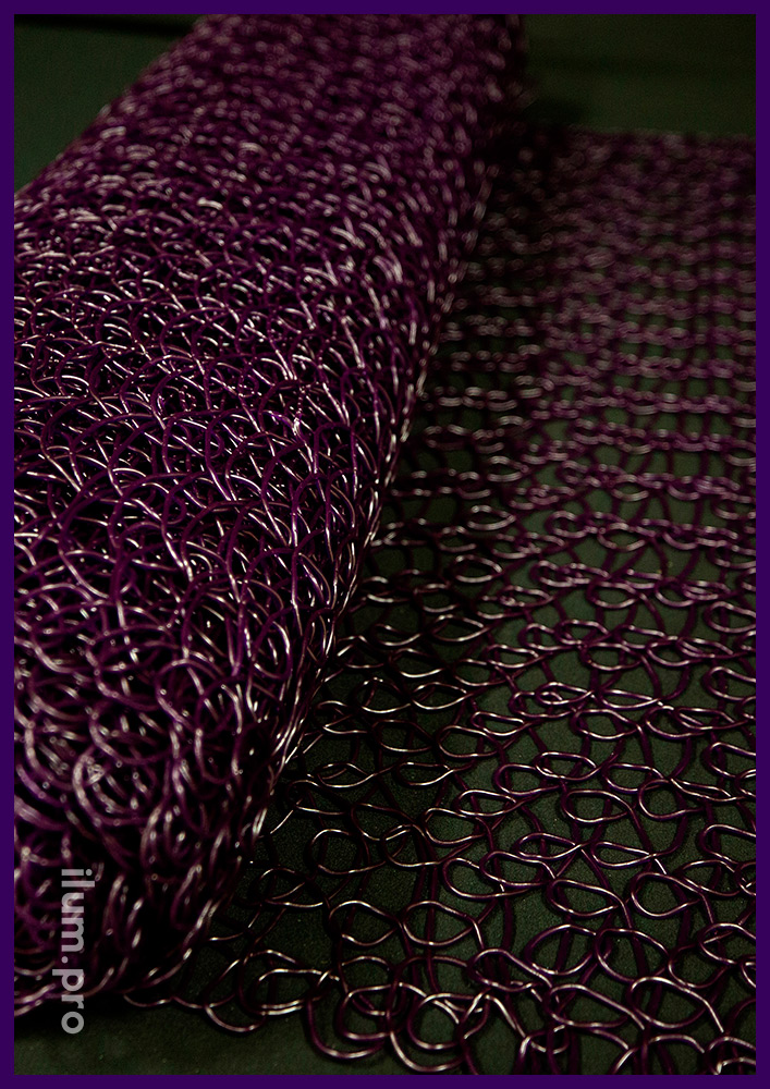 Декоративная сетка фиолетового цвета для украшения уличных арт-объектов с гирляндами, ПВХ