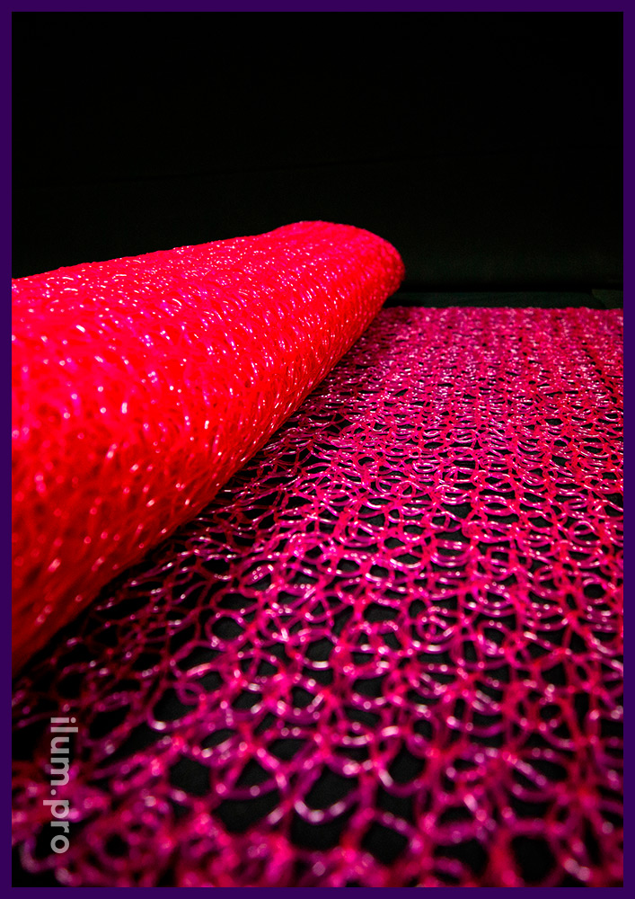 Рулон розовой сетки из ПВХ, ширина 1 метр, длина 10 метров, покрытие декоративное