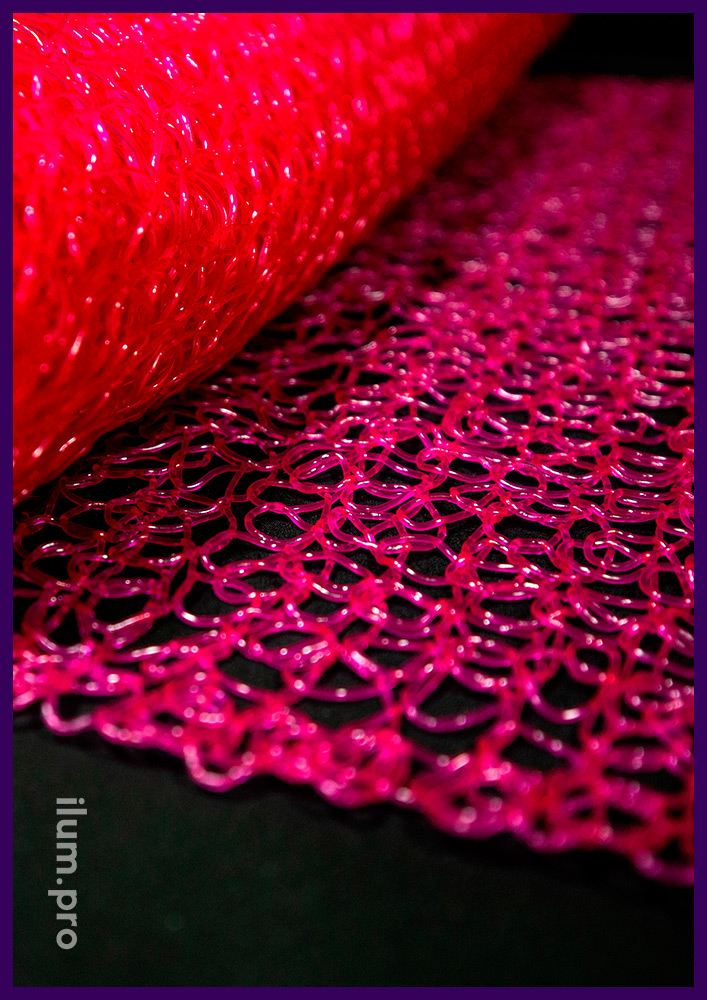 Рулон розовой сетки из ПВХ длиной 10 метров, декоративное покрытие для световых фигур