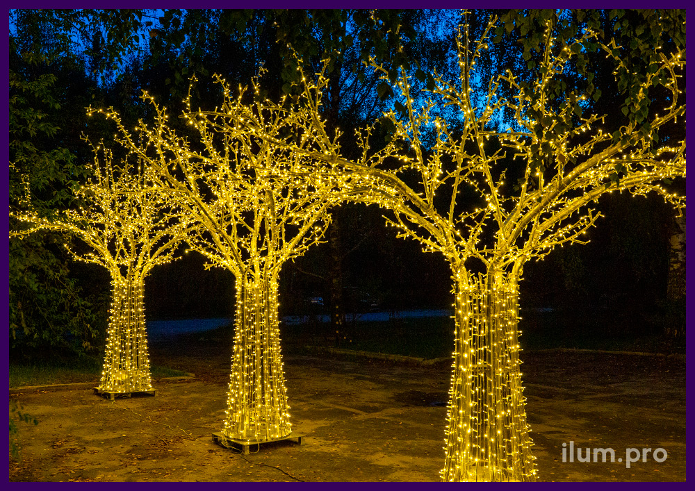 Светодиодные деревья размером 4 метра с алюминиевым каркасом и гирляндами, IP65