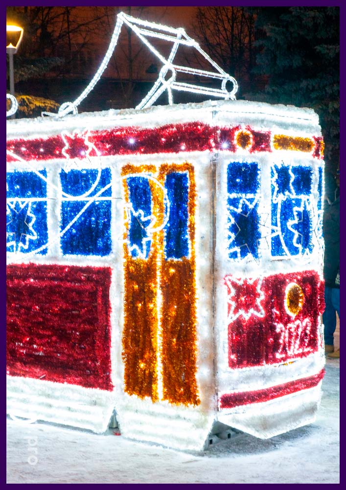 Фотозона с подсветкой гирляндами и декором сеткой из уличной мишуры на нержавеющем каркасе