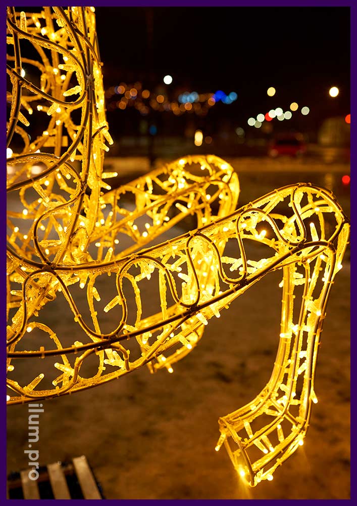 Светодиодная фигура оленя на городской площади на Новый год, защита от дождя и снега IP65