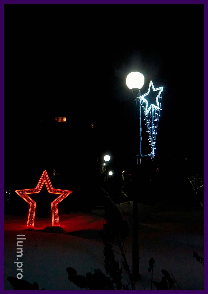 Декоративные конструкции с подсветкой гирляндами в городе Ковров
