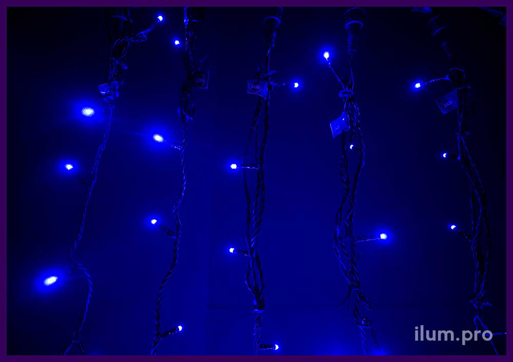 Спайдер синий светодиодный - гирлянда размером 5 по 20 м статическое свечение