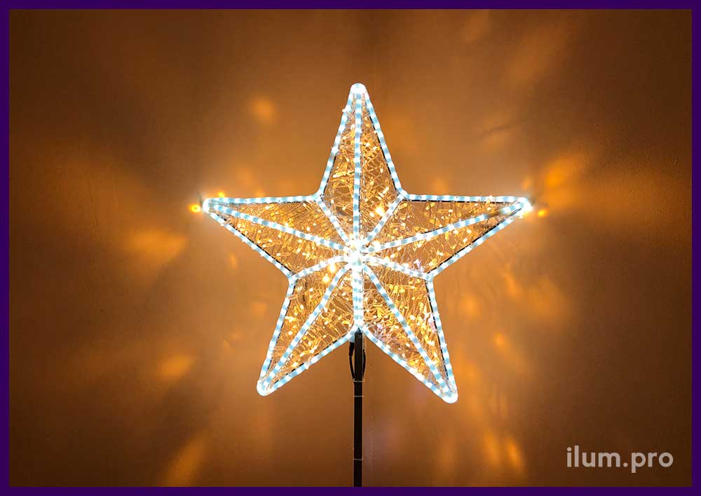 Макушка в форме пятиконечной звезды - Кремлёвская для уличных и интерьерных елей