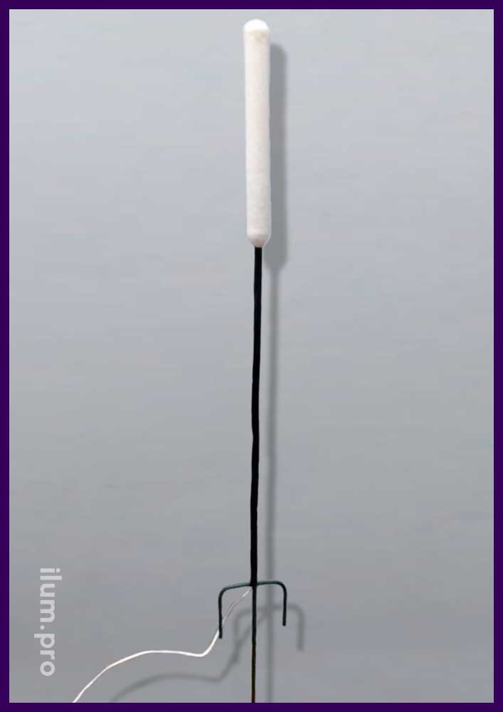 Большой, декоративный светильник в форме камышей на длинной ножке, защита от влаги IP65