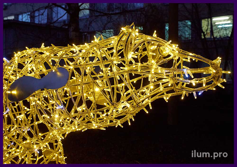 Светящийся медведь для украшения парков и скверов на новогодние праздники