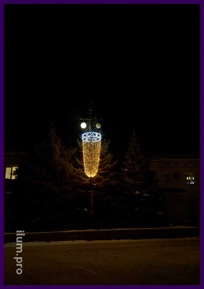 Консоли в форме бокалов из светодиодных гирлянд для фонарей в Пятиморске