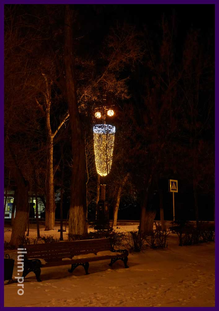 Новогодняя иллюминация в Пятиморске - световые консоли в Волгоградской области