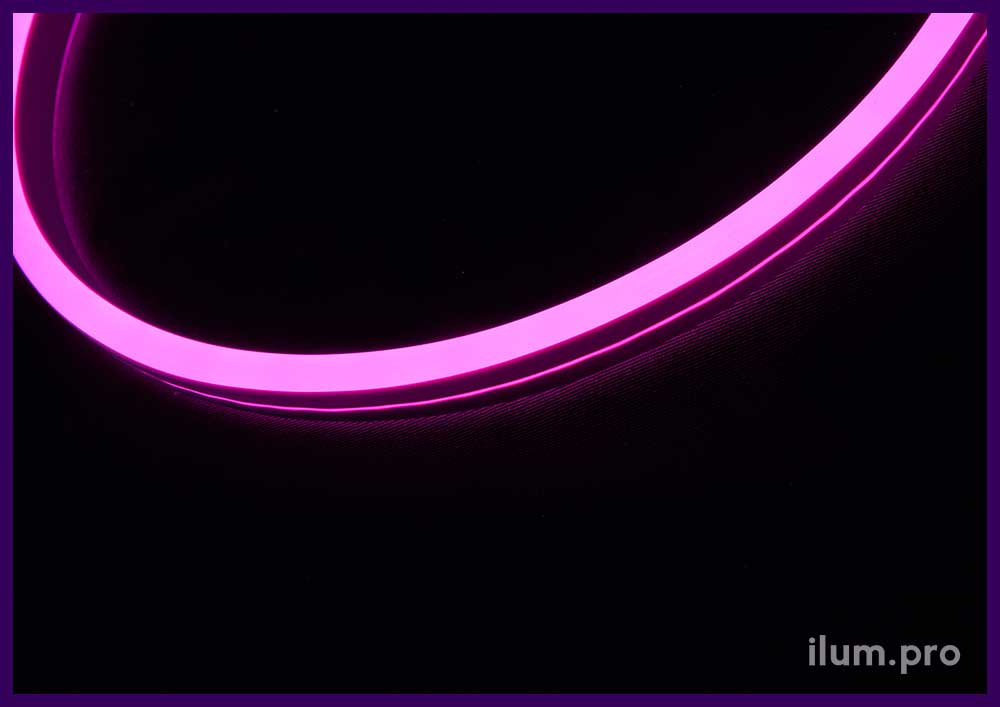 Двухсторонний неон розового цвета для подсветки контуров декораций
