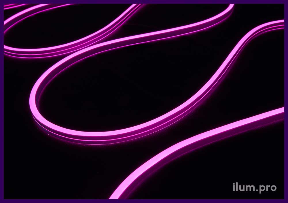 Розовый неон двухсторонний светодиодный с защитой от осадков