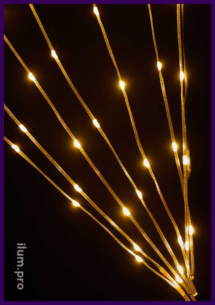 Бухта светодиодной гирлянды Краса роса длиной 200 метров, тёплое, белое свечение