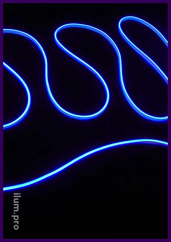 Неон гибкий светодиодный с двухсторонним синим свечением