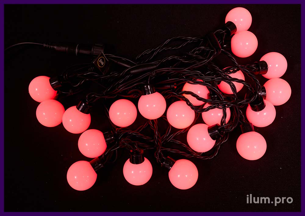 Иллюминация для улицы и интерьера с крупными, красными лампочками - Мультишарики 24 В