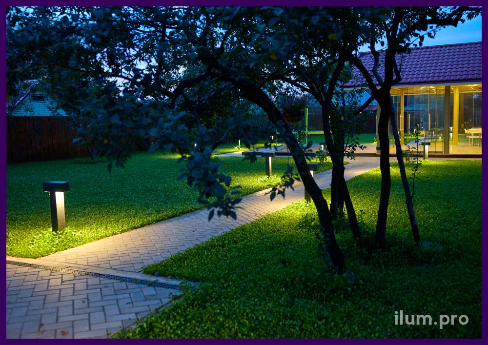 Садово-парковые, ландшафтные светильники для сада с тёплым свечением