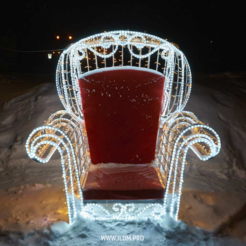 Фотозона «Кресло Деда Мороза» в Ельце на Новый год